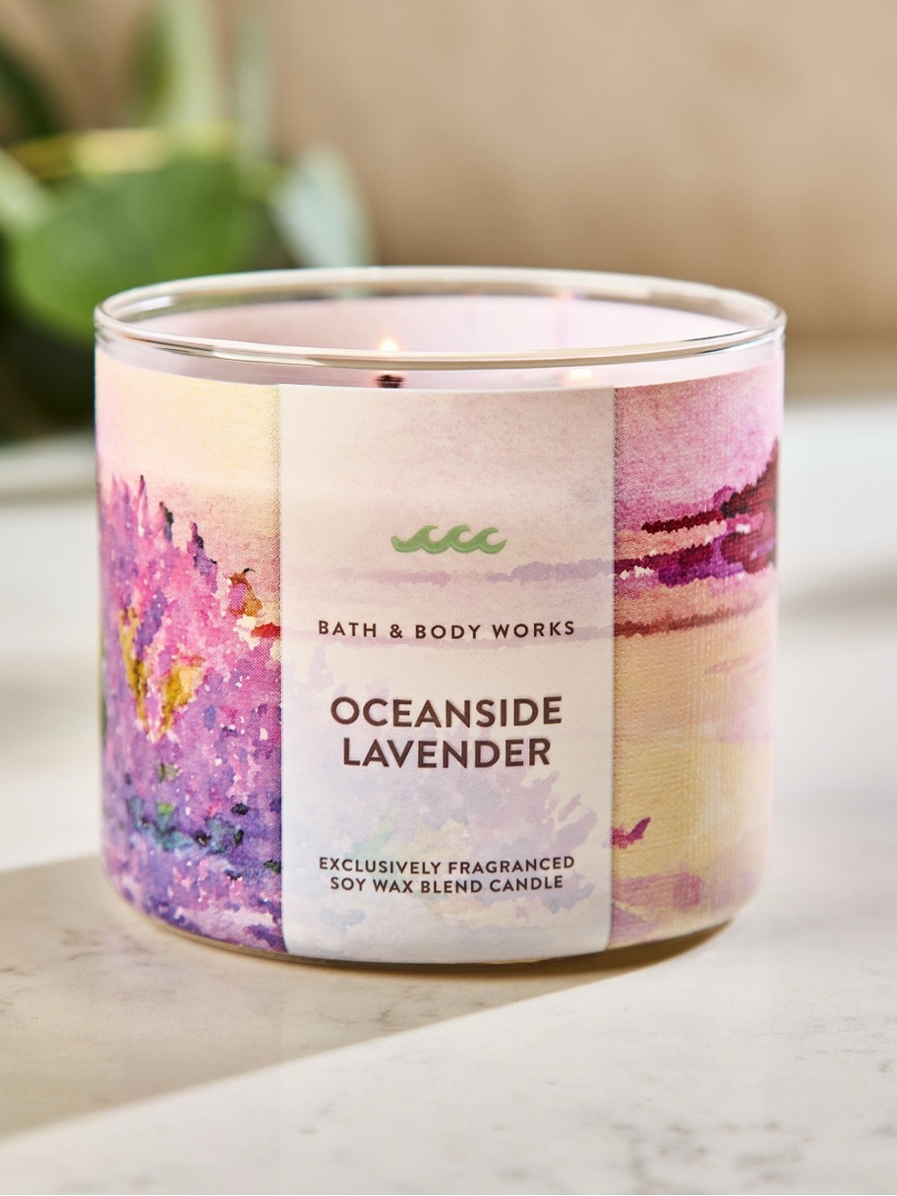 BBW Oceanside Lavender 3 Wick Candle